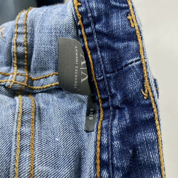 Armani Exchange Light Destroy Straight Leg Jeans - Picture 4 of 4